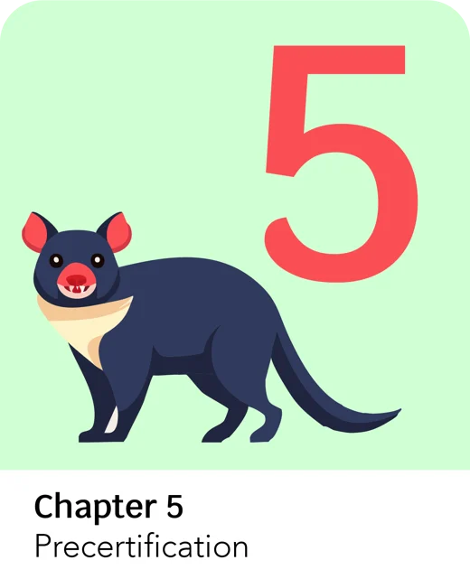 Chapter 5 title card: Precertification