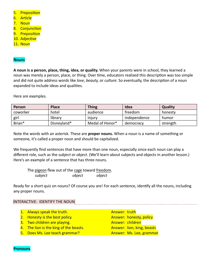 A content sheet with interactions marked up before building