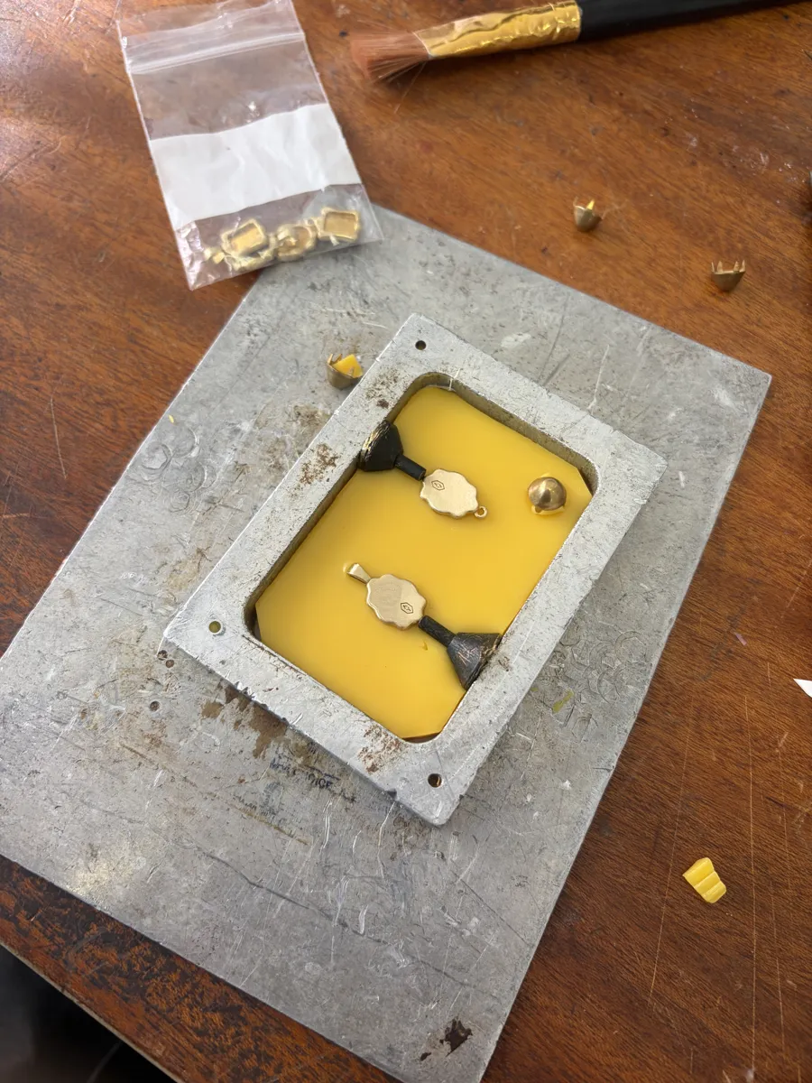 Frame models set in a rubber mold