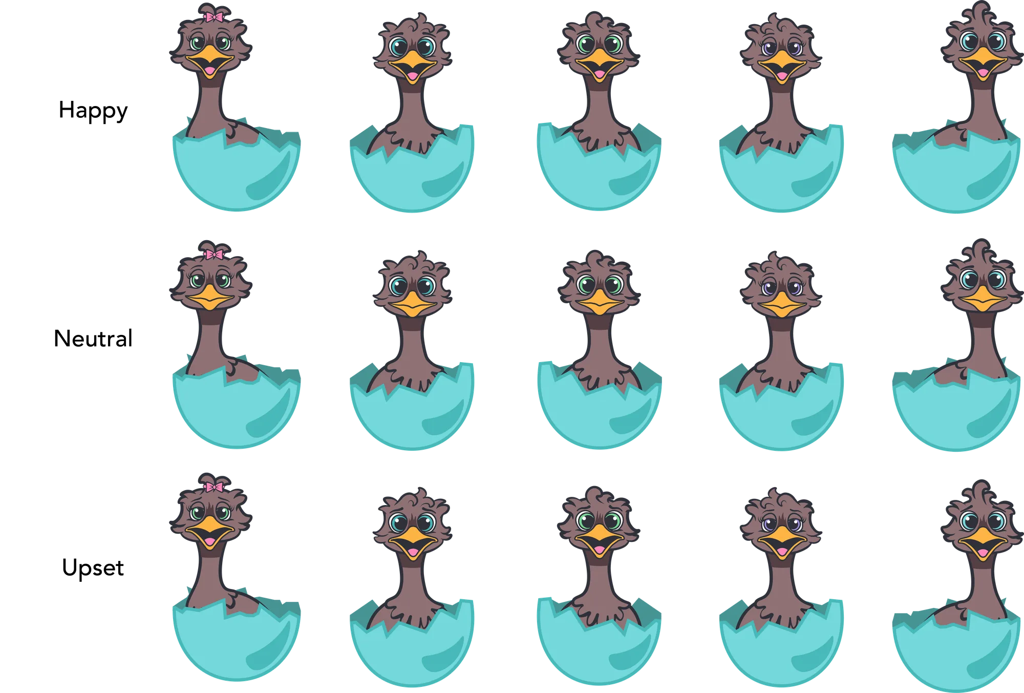 Baby emu character sheet
